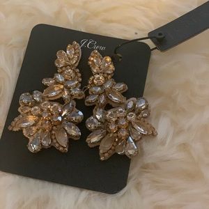 J. Crew Crystal Fabric Back Statement Earrings